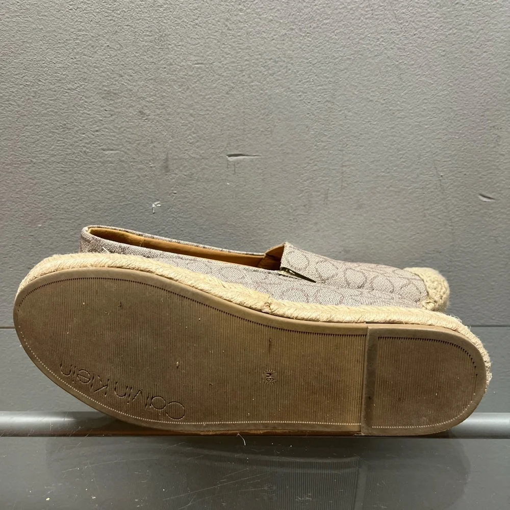 Calvin Klein Brown Espadrille Flats with Jute Sole